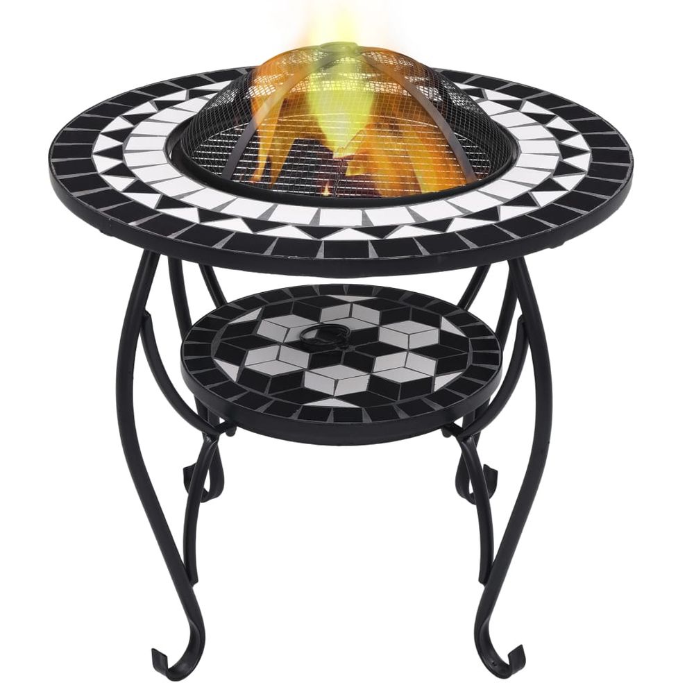 Mosaic Fire Pit Table Terracotta 68 cm Ceramic