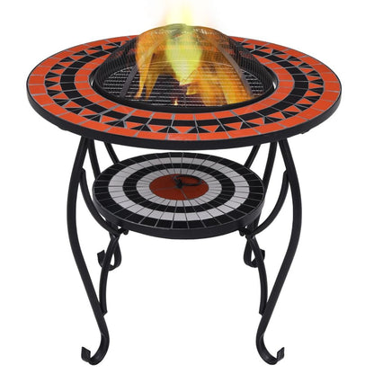 Mosaic Fire Pit Table Terracotta 68 cm Ceramic