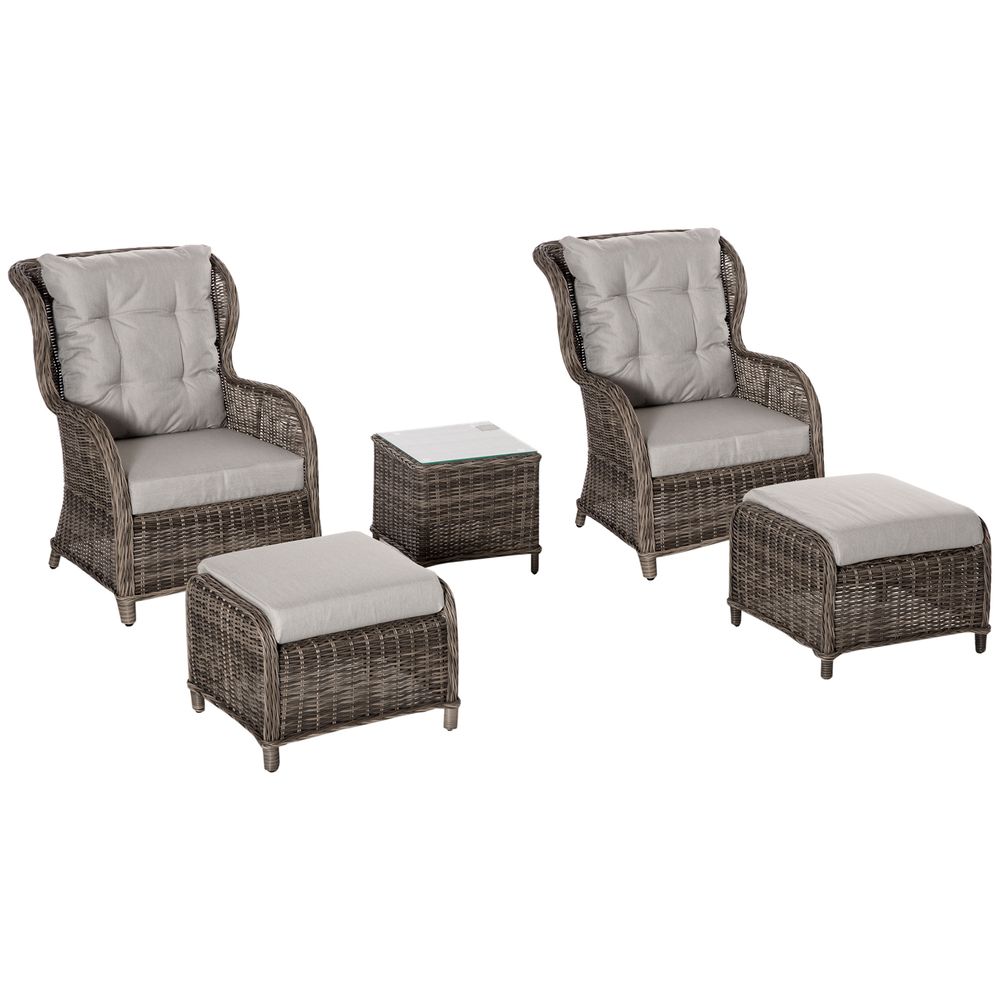 Rattan Sofa Chair & Stool Table Set