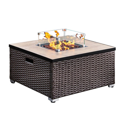 Rattan Gas Fire Pit