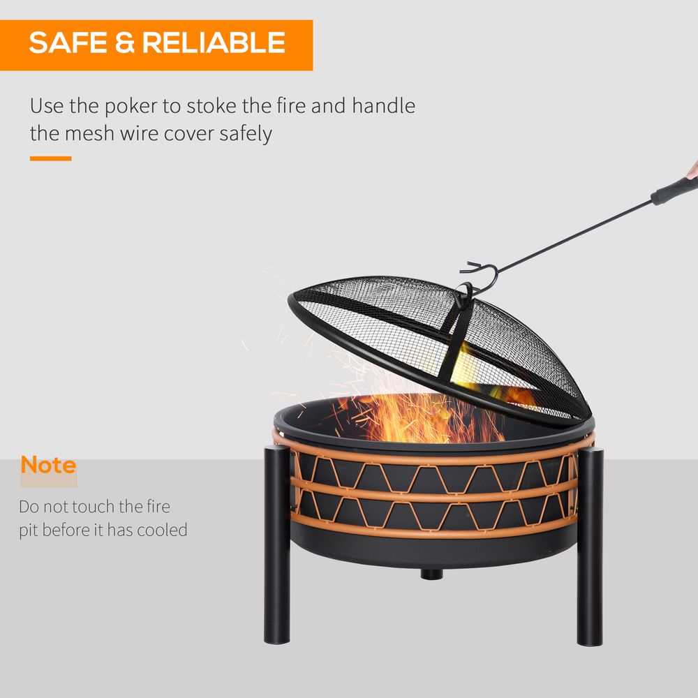 Fire Pit, Metal Round Screen Cover