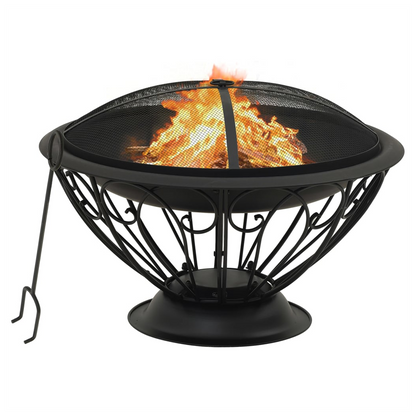 Fire Pit with Poker 75 cm XXL Steel