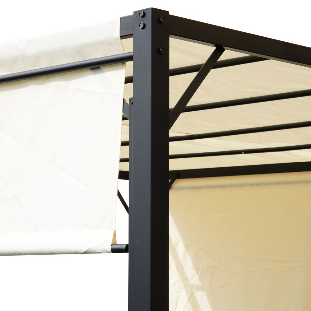 Retractable Pergola Canopy Cover Cream