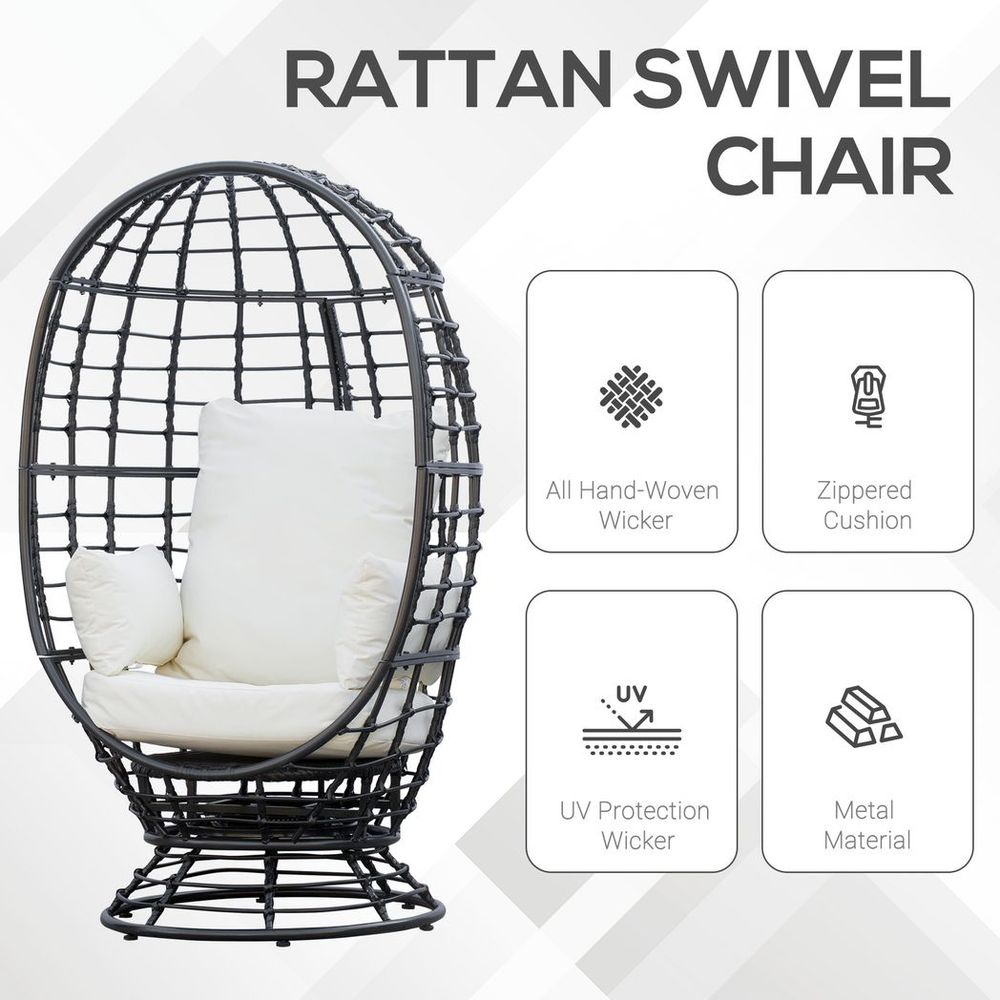 Swivel Egg Chair with Cushion