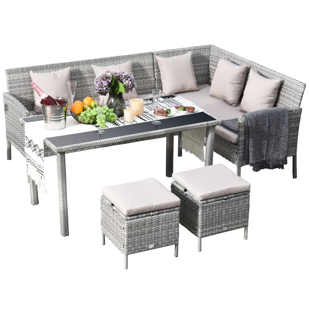 Rattan Dining Lounge Set