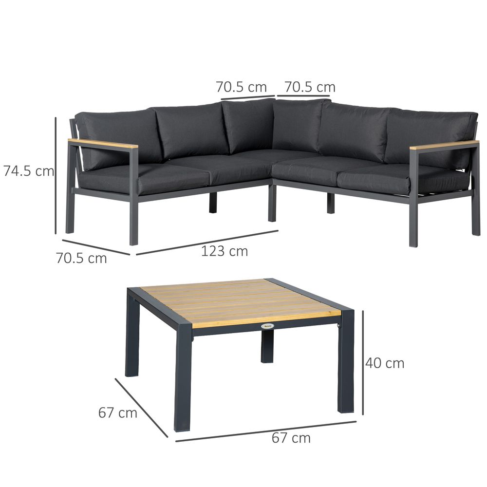 L - Shape Aluminium Corner Sofa