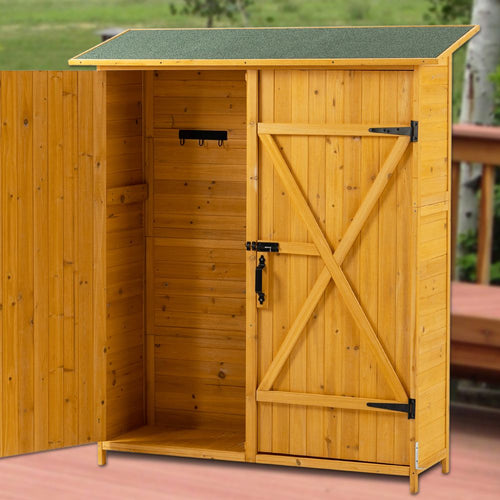 Shed with Detachable Shelves and Pitch Roof