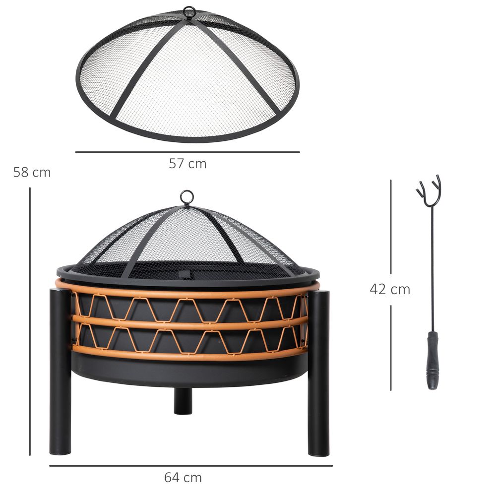 Fire Pit, Metal Round Screen Cover