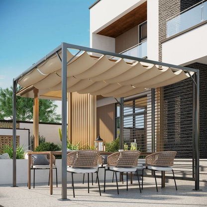 Metal Pergola & Retractable Canopy