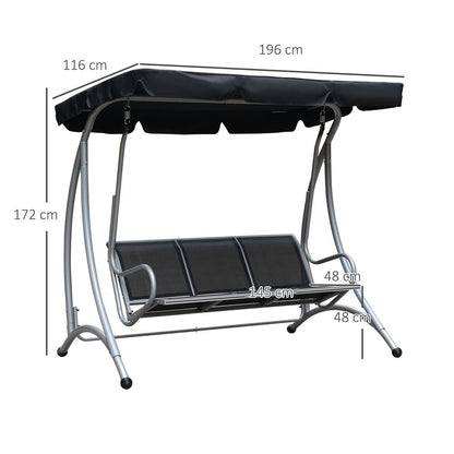 Steel Swing Chair & Adjustable Canopy