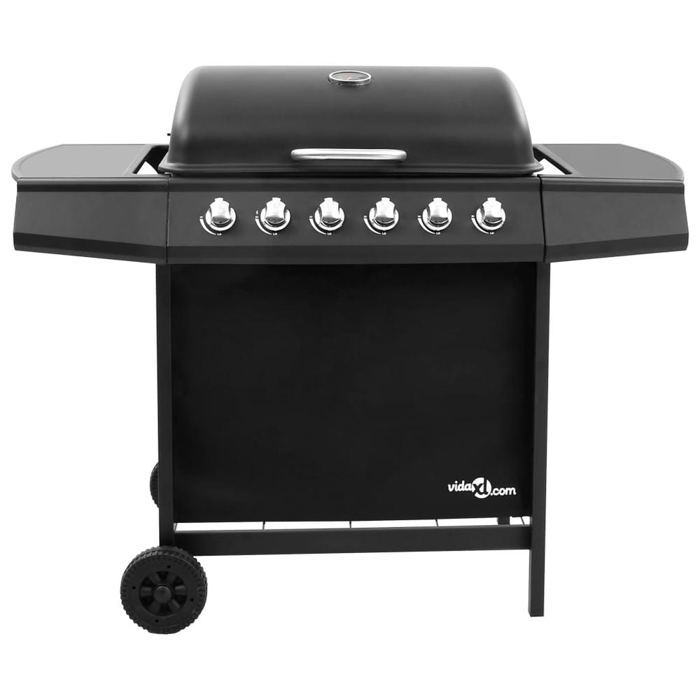 Gas BBQ with 6 Burners Black