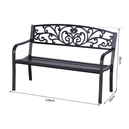 Garden Bench, Steel-Black