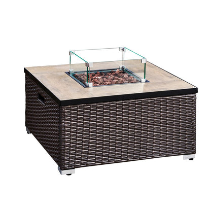 Rattan Gas Fire Pit