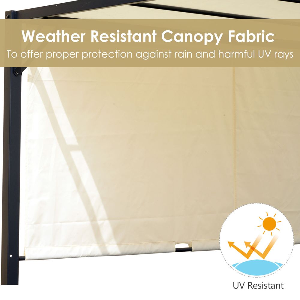 Retractable Pergola Canopy Cover Cream