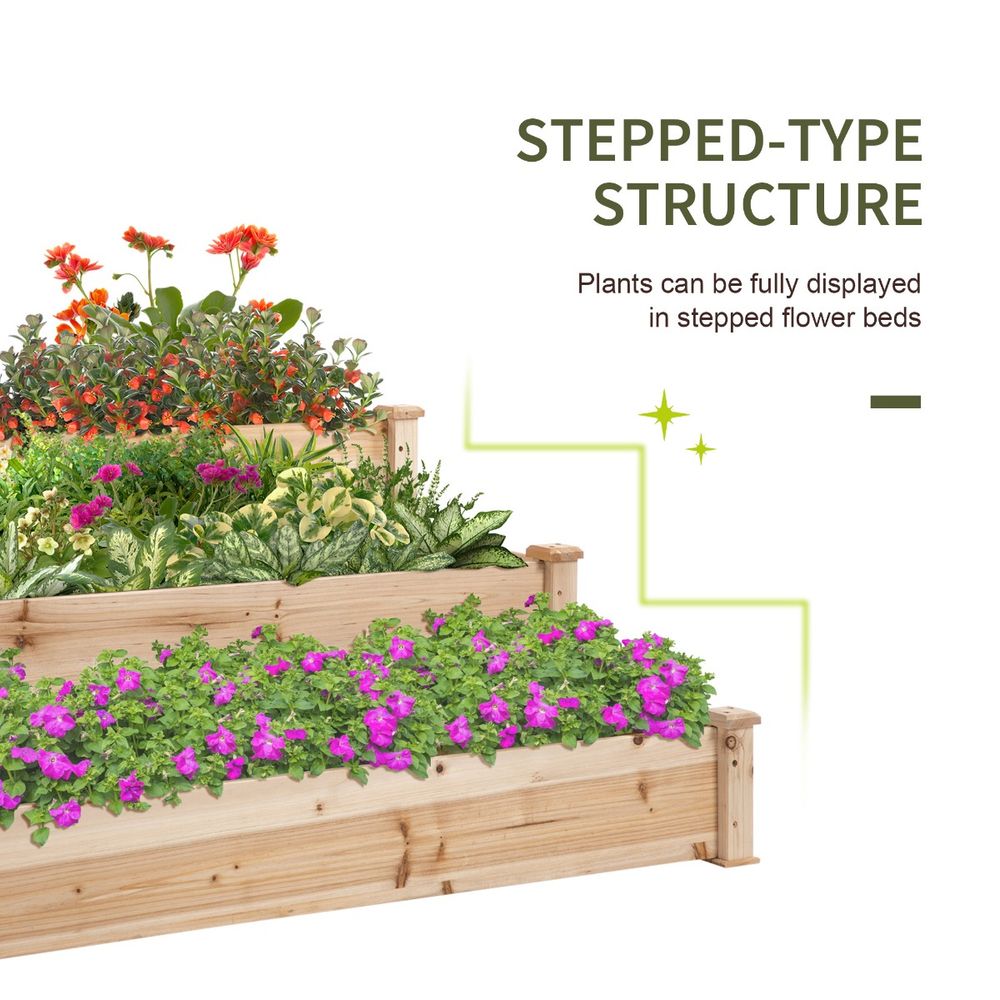 Wooden Raised Bed 3-Tier