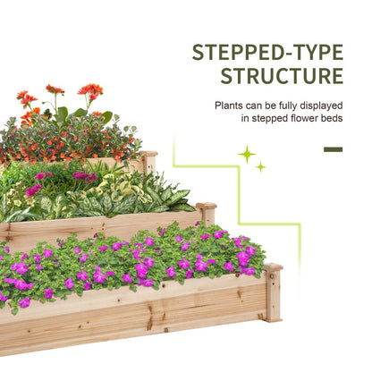 Wooden Raised Bed 3-Tier