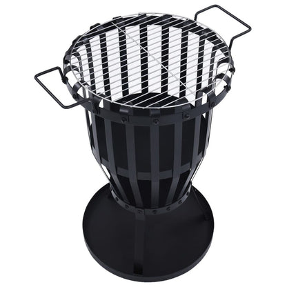 Garden Fire Pit Basket with BBQ Grill