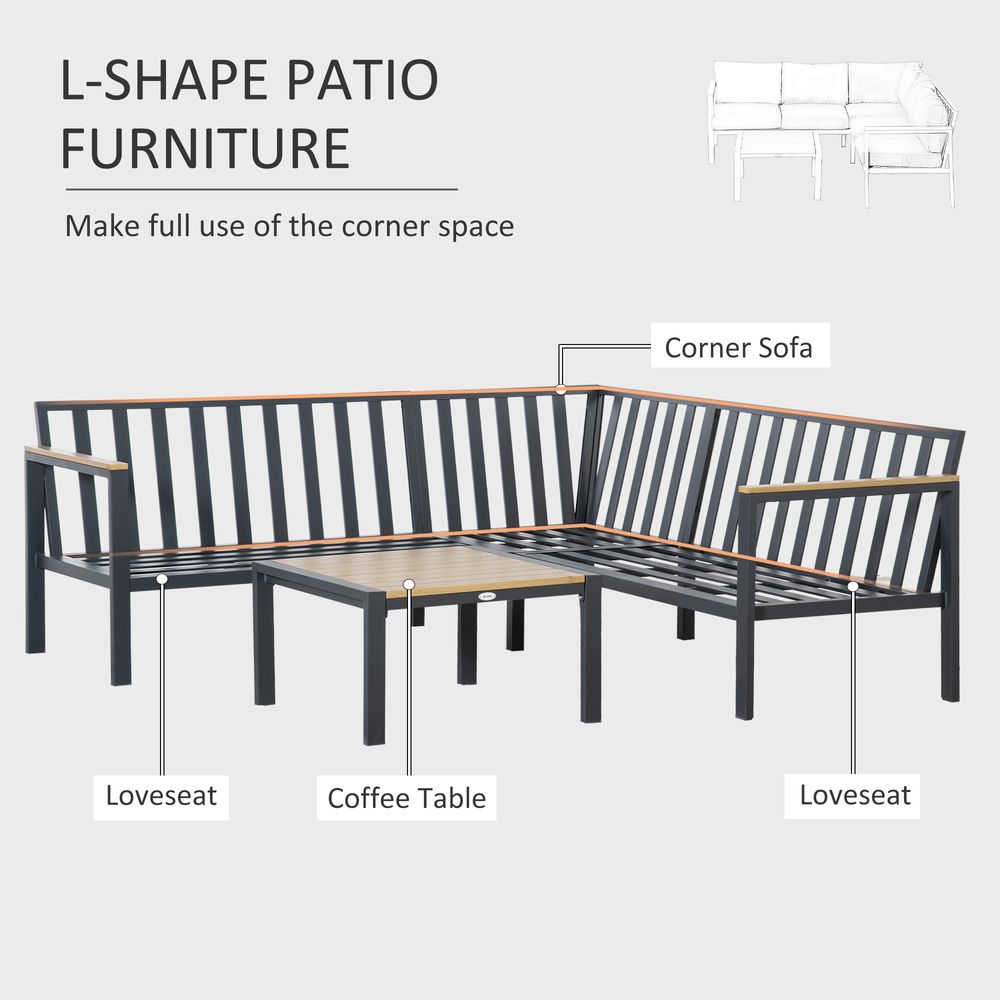 L - Shape Aluminium Corner Sofa