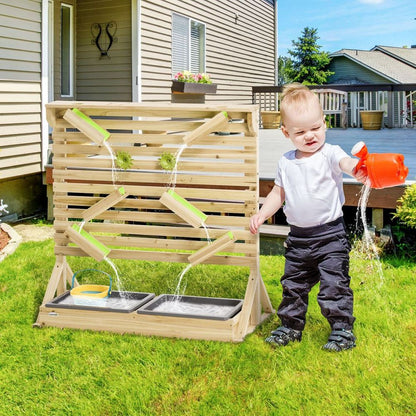 Kids Running Water Playset w/ Sink Toys, Water Carts, Tracks