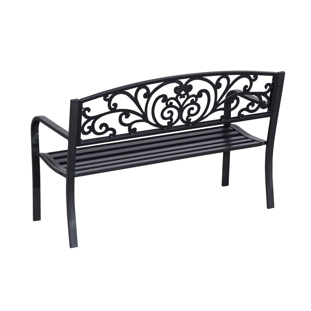 Garden Bench, Steel-Black