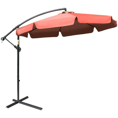 2.7m Banana Parasol Cantilever Crank Handle - Wine Red