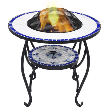 Mosaic Fire Pit Table Terracotta 68 cm Ceramic