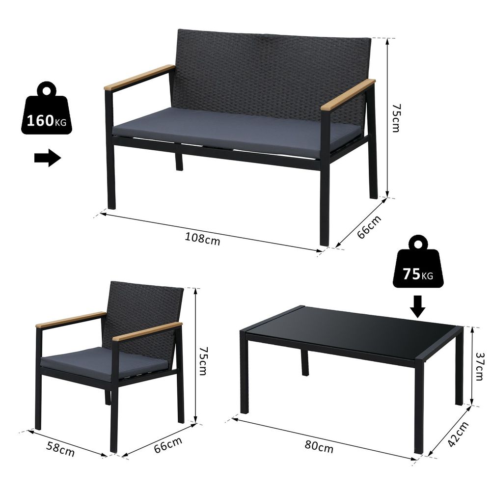 Rattan Table and Chairs Set