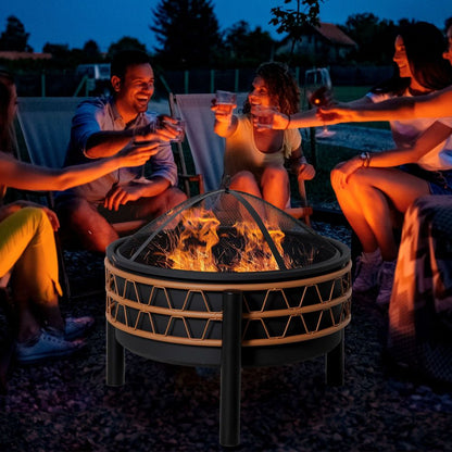 Fire Pit, Metal Round Screen Cover