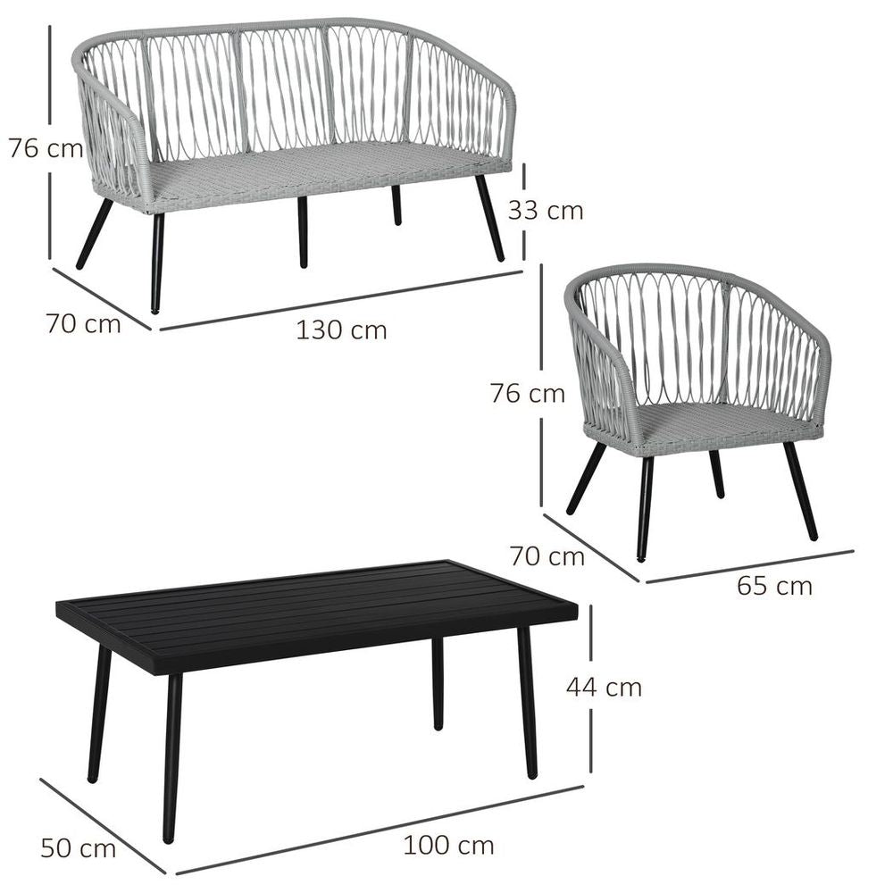 Rattan Patio Sofa Set