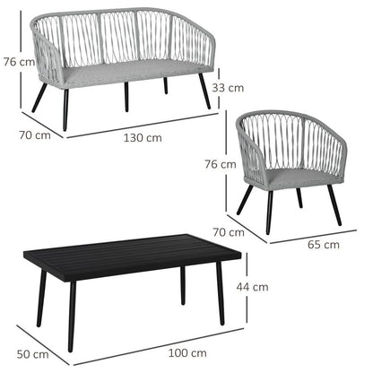 Rattan Patio Sofa Set