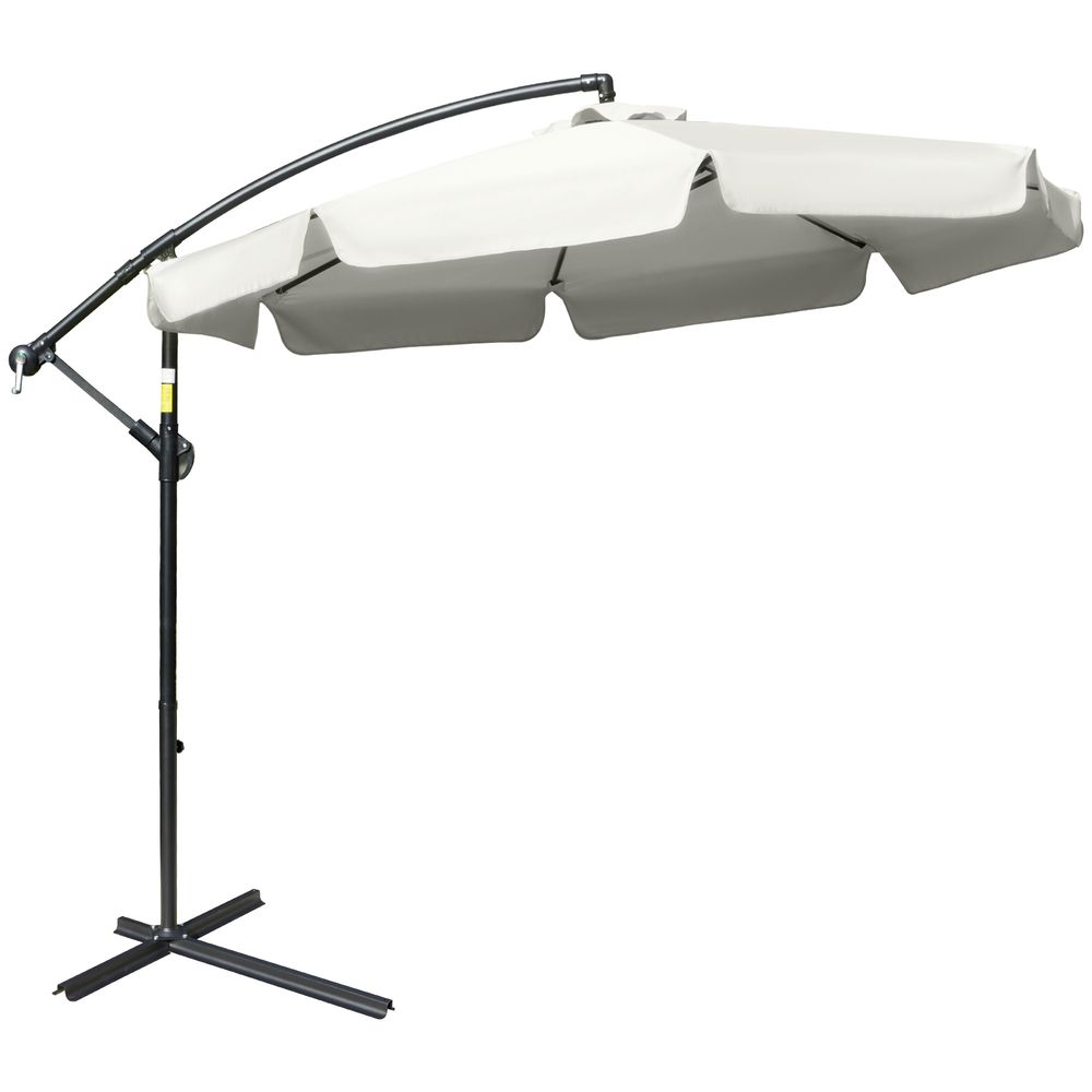 2.7m Garden Banana Parasol Cantilever Crank - Cream White