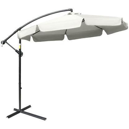 2.7m Garden Banana Parasol Cantilever Crank - Cream White