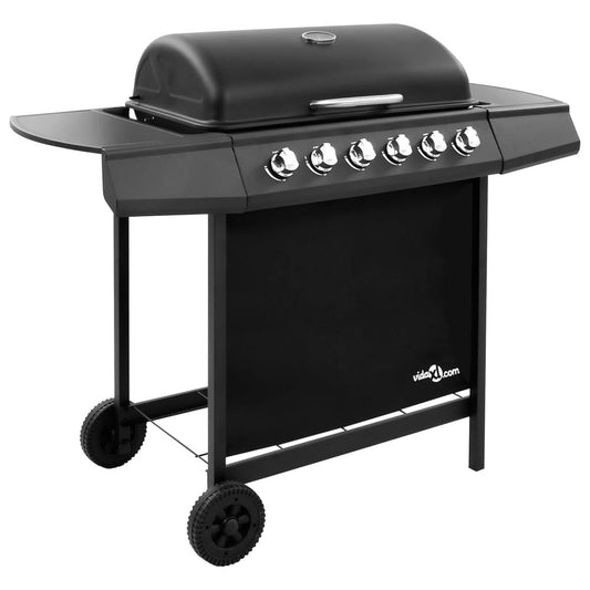 Gas BBQ with 6 Burners Black