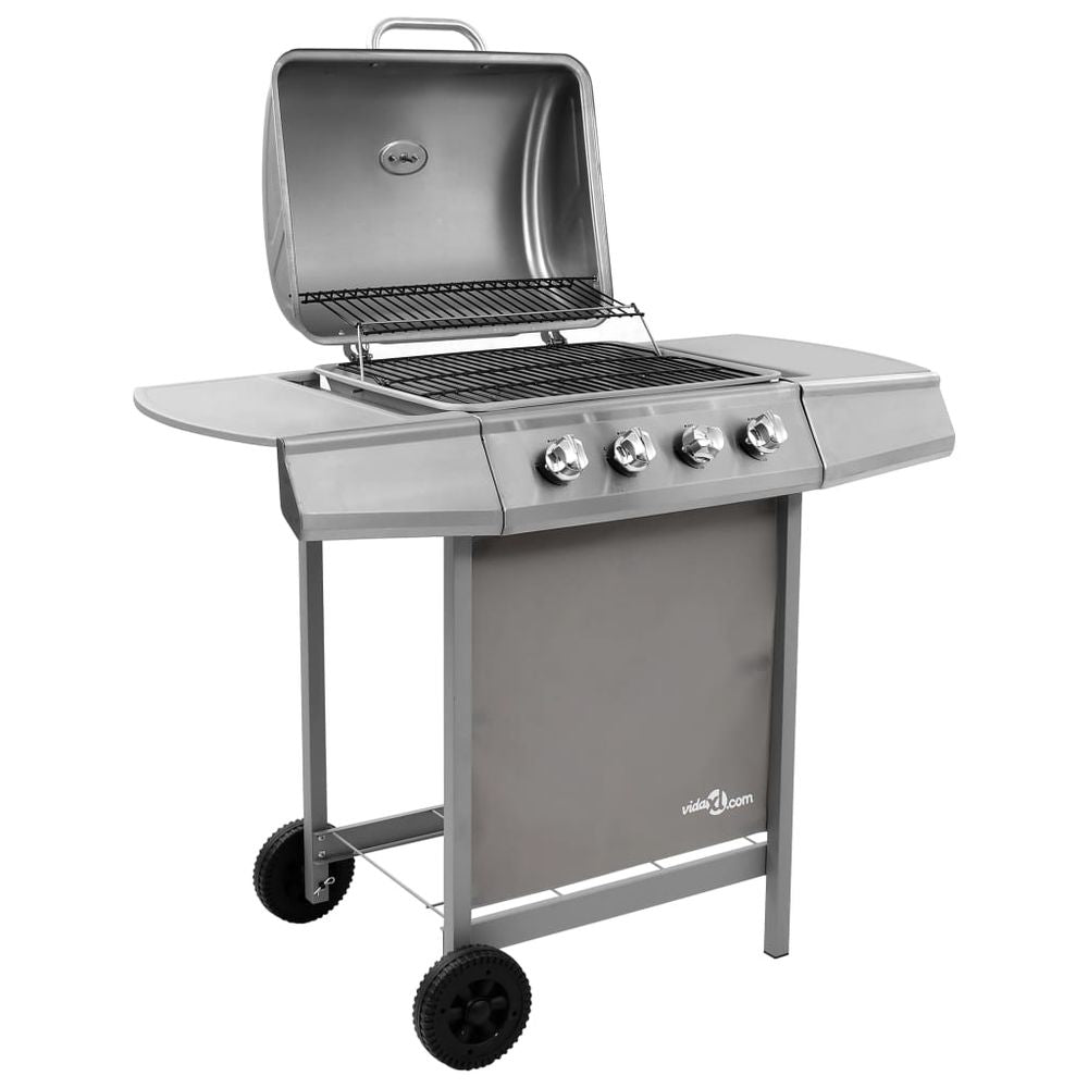 Gas BBQ with 4 Burners Silver