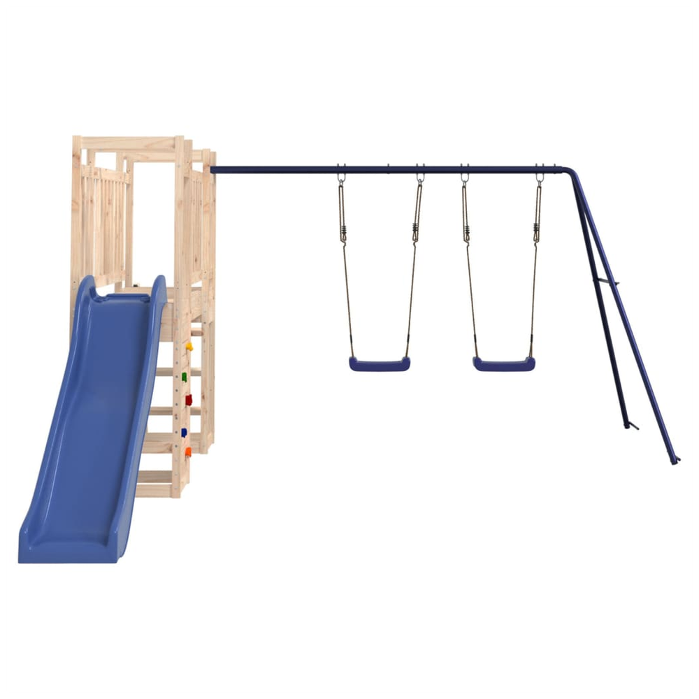 Playhouse with Slide Ladder Swings Solid Wood Pine