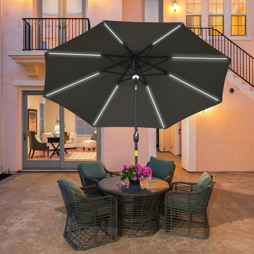 Garden Parasol with LED Solar Light