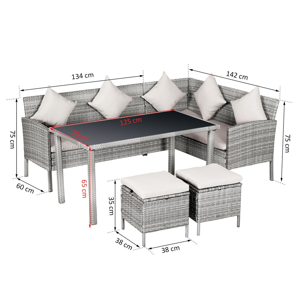 Rattan Dining Lounge Set