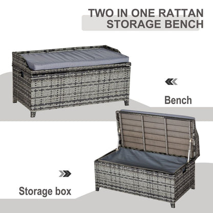 Rattan Bench with Cushion