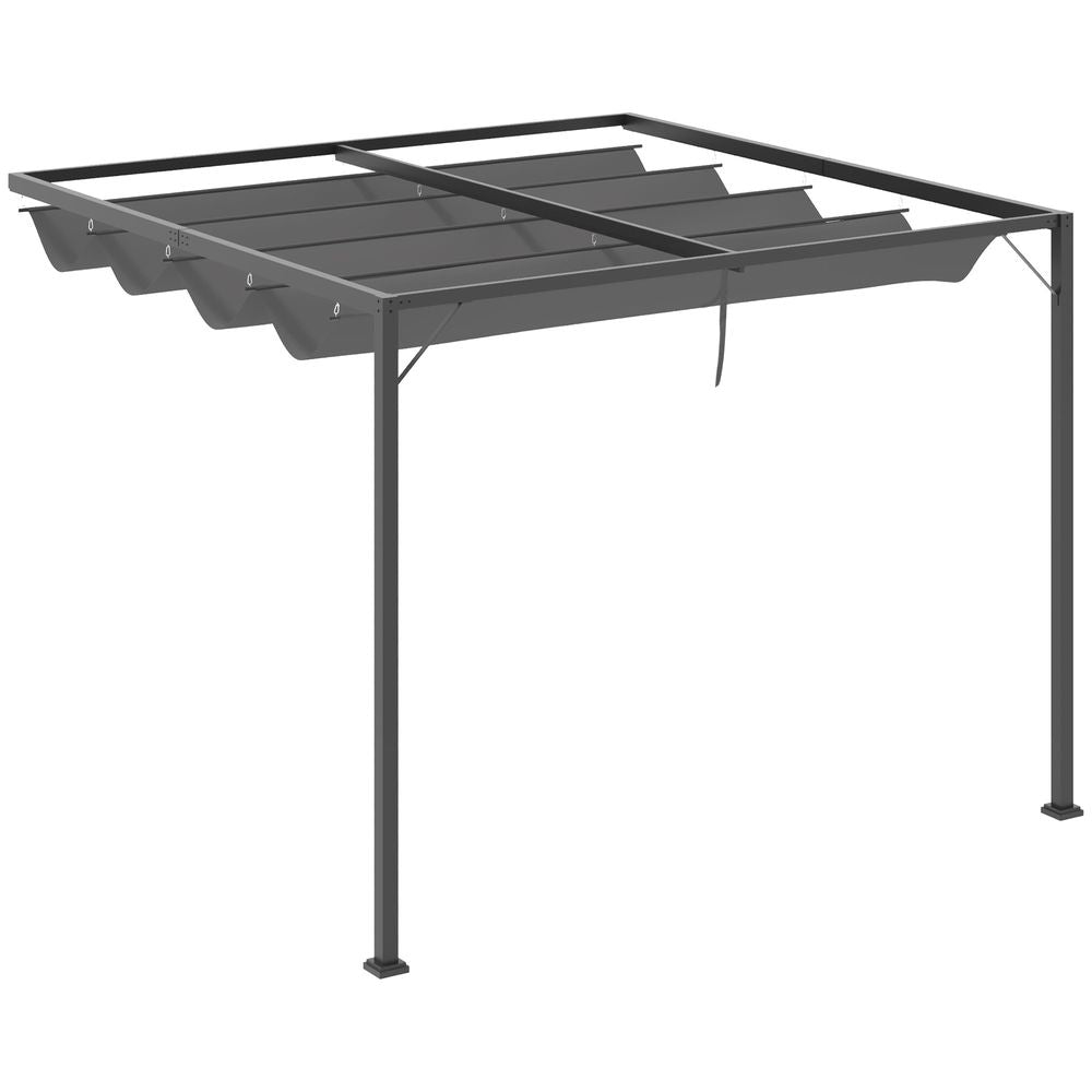 Pergola Retractable Canopy Wall Mounted - Grey