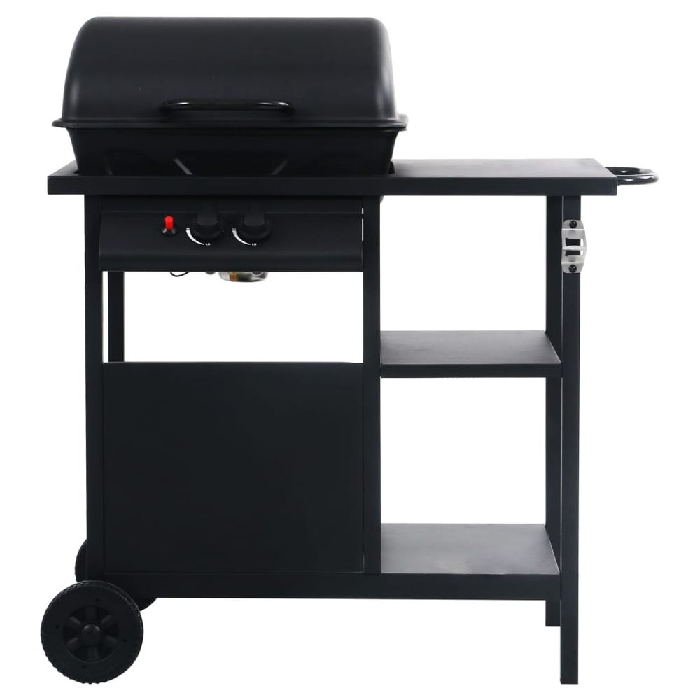 Gas BBQ Grill with 3-layer Side Table