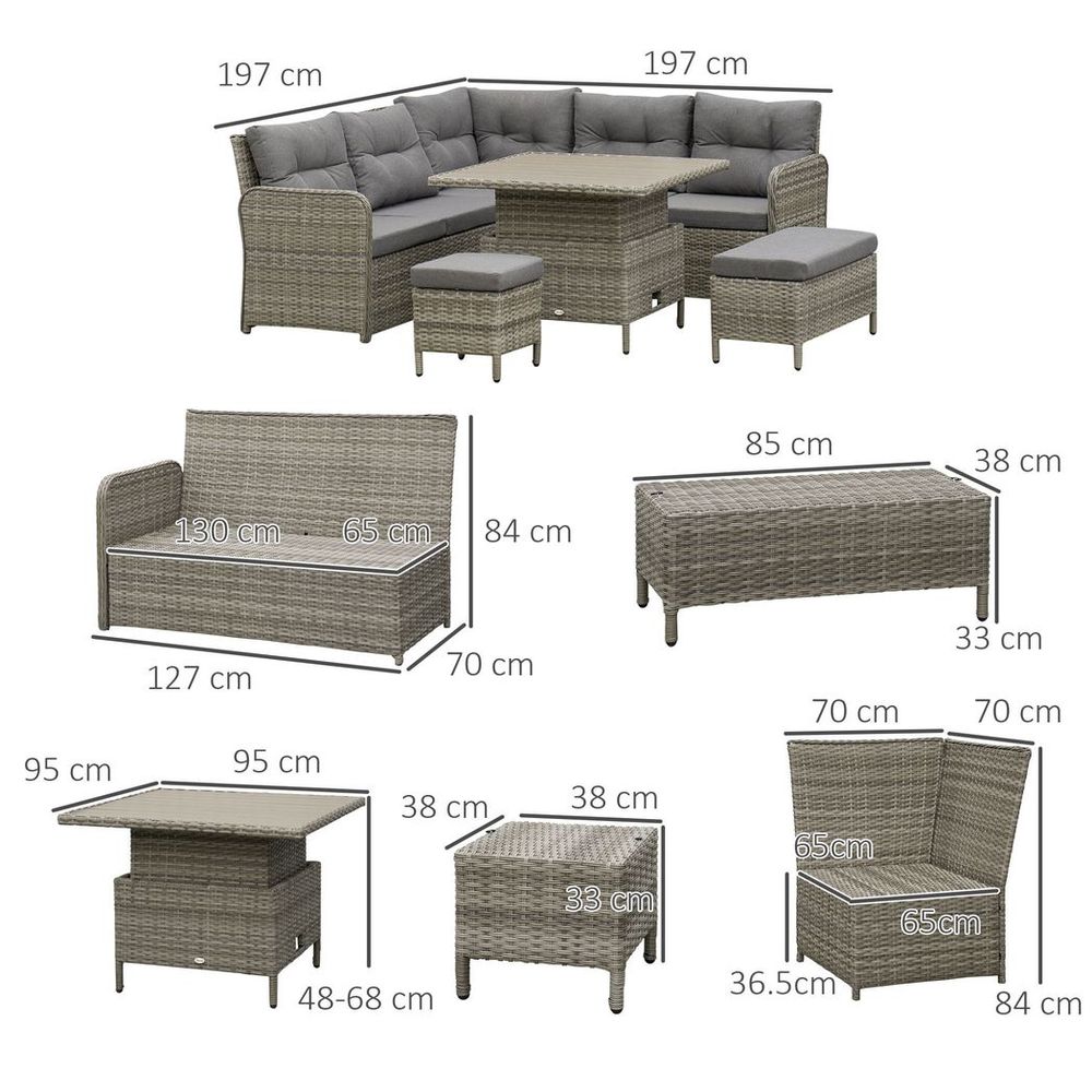 Rattan Sectional Conversation Corner