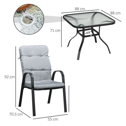 Garden Dining Set, Glass Table