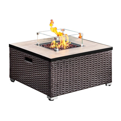 Rattan Gas Fire Pit