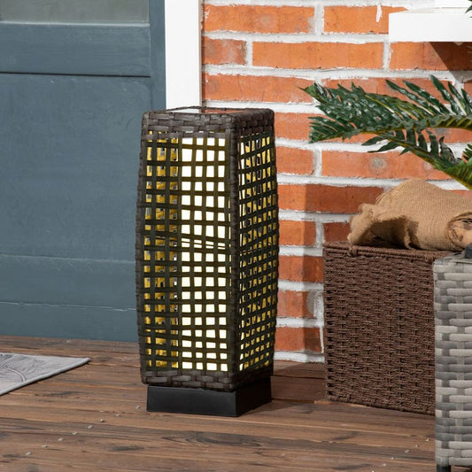 Rattan Solar Lantern wtih Auto On/Off Solar Powered LED Lights