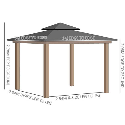 Hard Top Gazebo with Nettings & Curtains