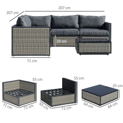 Rattan Sofa Set Sectional Conversation