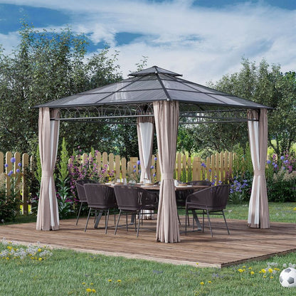 Hard Top Gazebo with Nettings & Curtains