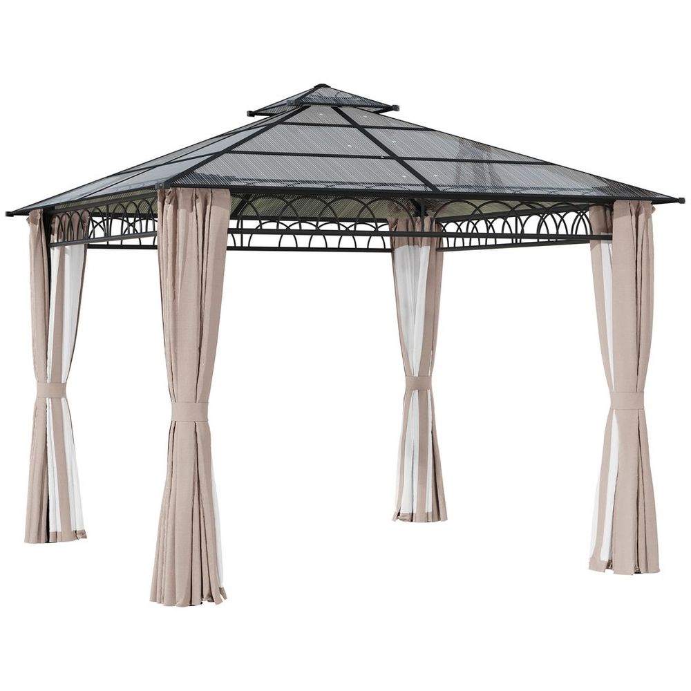 Hard Top Gazebo with Nettings & Curtains